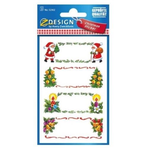 AVERY CONF 8 ADESIVI NATALIZI CORINICI COLORI ASSORTITI